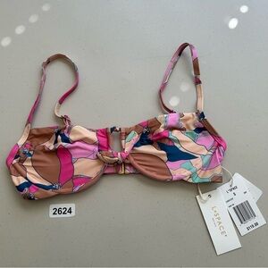 L Space Eco Chic Econyl® Rose Bikini Top Color Sundazed Floral Size S NWT
